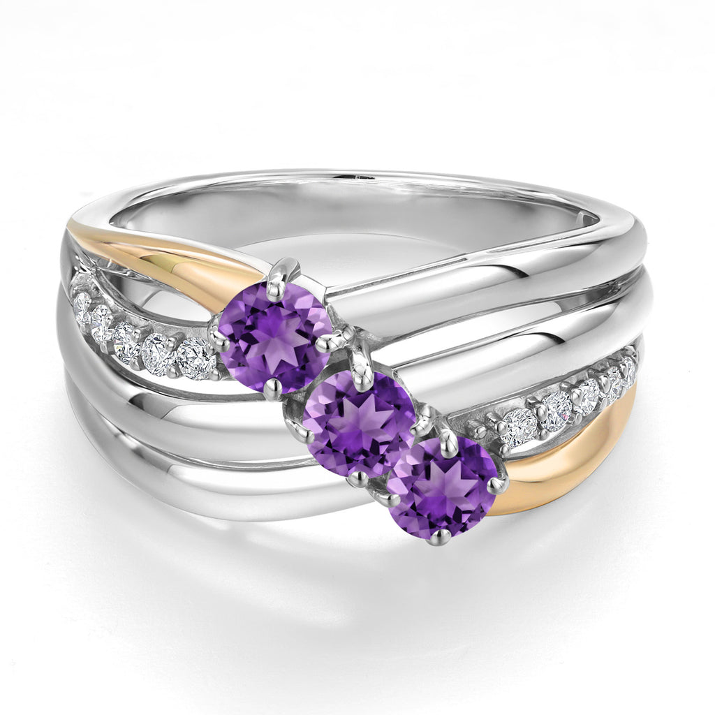 Ring in 925 Sterling Silver and 10K Yellow Gold