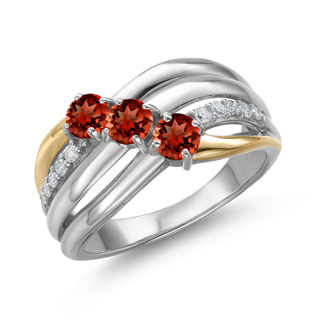 Ring in 925 Sterling Silver and 10K Yellow Gold
