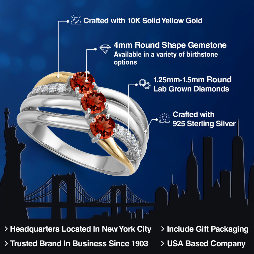 Ring in 925 Sterling Silver and 10K Yellow Gold