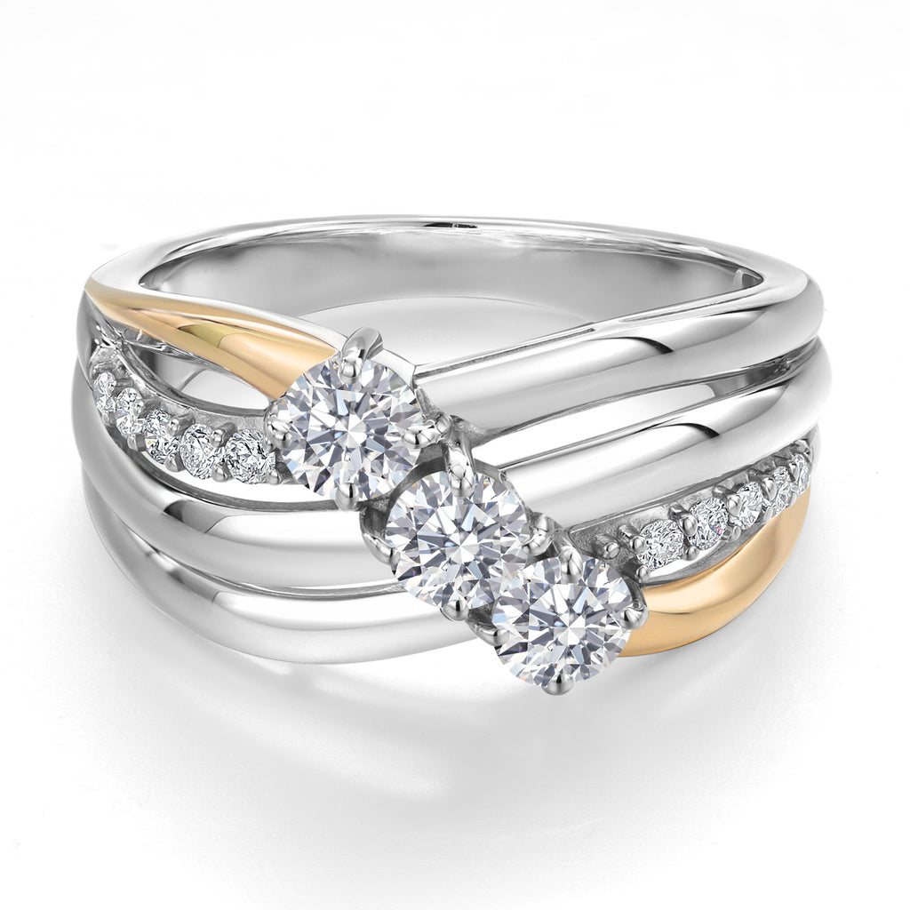 Ring in 925 Sterling Silver and 10K Yellow Gold