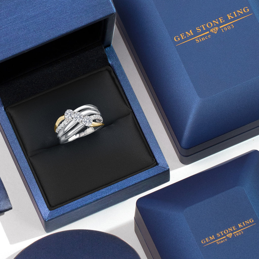 Ring in 925 Sterling Silver and 10K Yellow Gold