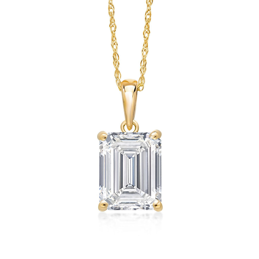 White Lab Grown Diamond - April_Pendant in 14K Yellow Gold