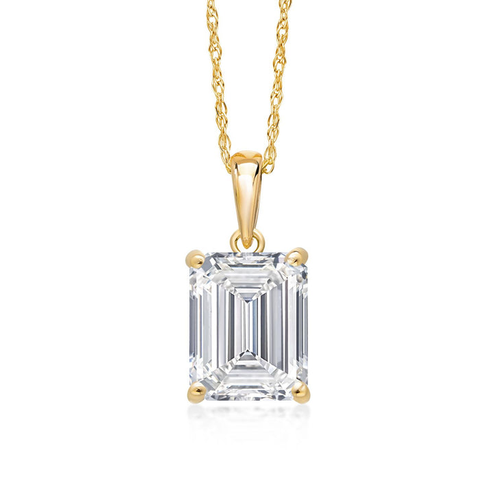 White Lab Grown Diamond - April_Pendant in 14K Yellow Gold