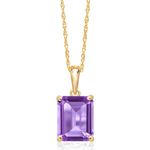 Amethyst - February_Pendant in 14K Yellow Gold