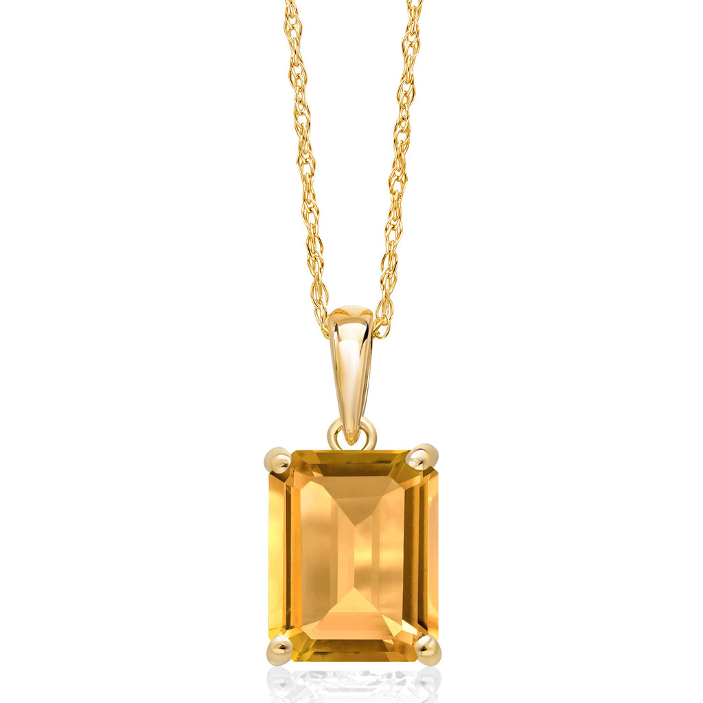 Citrine - November_Pendant in 14K Yellow Gold