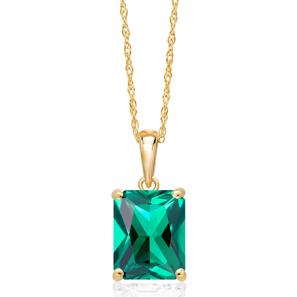 Nano Emerald - May_Pendant in 14K Yellow Gold