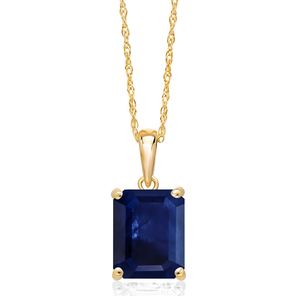 Blue Sapphire - September_Pendant in 14K Yellow Gold