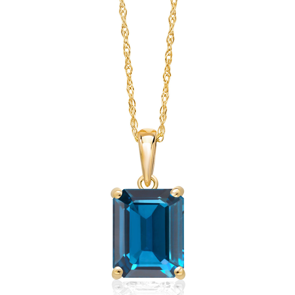 London Blue Topaz - November_Pendant in 14K Yellow Gold