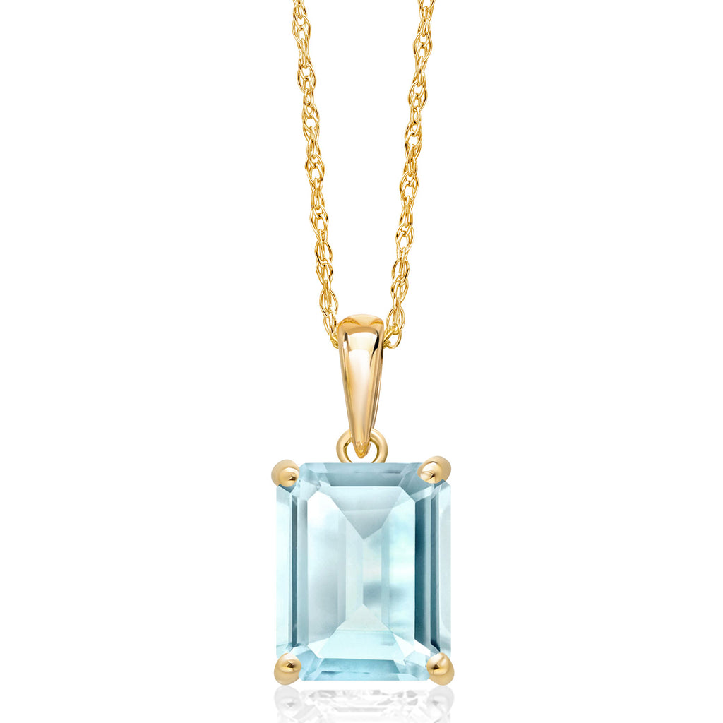 Sky Blue Topaz - November_Pendant in 14K Yellow Gold
