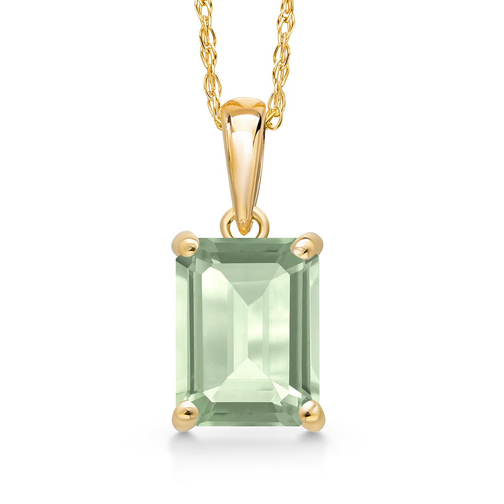 Prasiolite_Pendant in 14K Yellow Gold