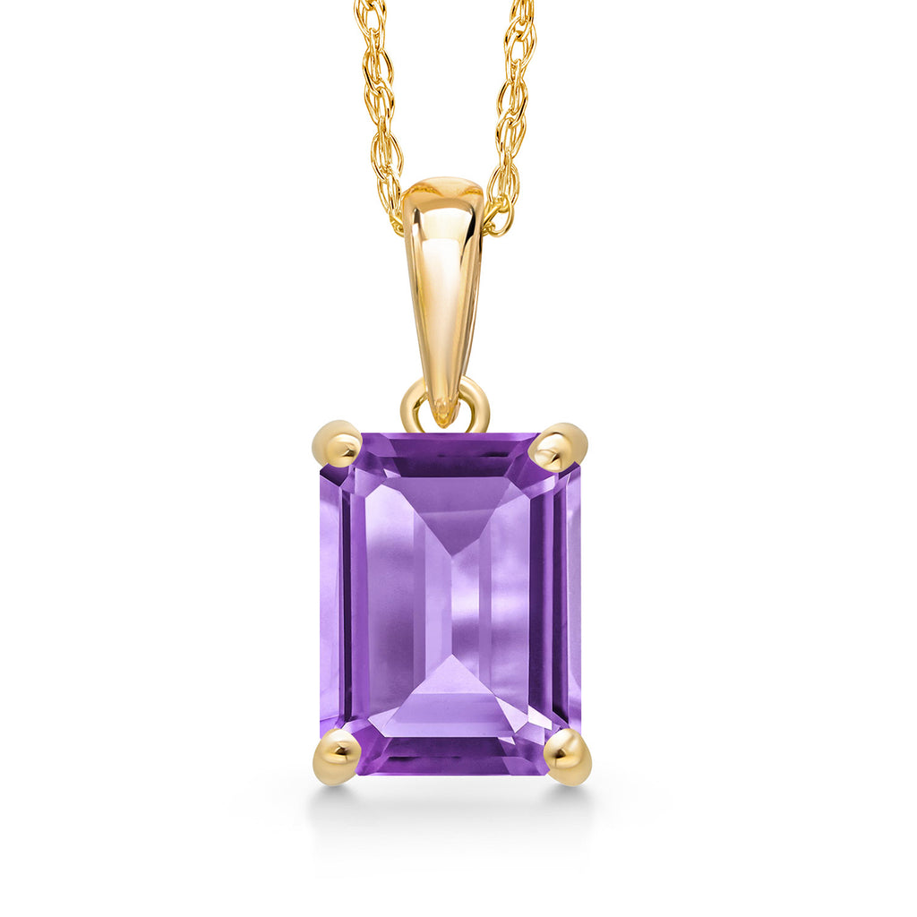 Amethyst - February_Pendant in 14K Yellow Gold