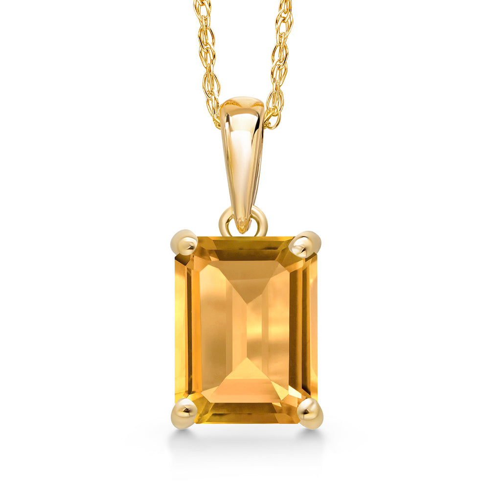 Citrine - November_Pendant in 14K Yellow Gold