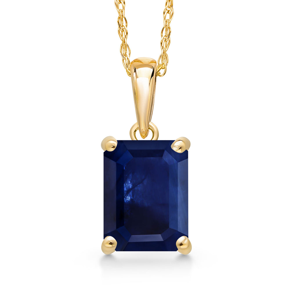 Blue Sapphire - September_Pendant in 14K Yellow Gold