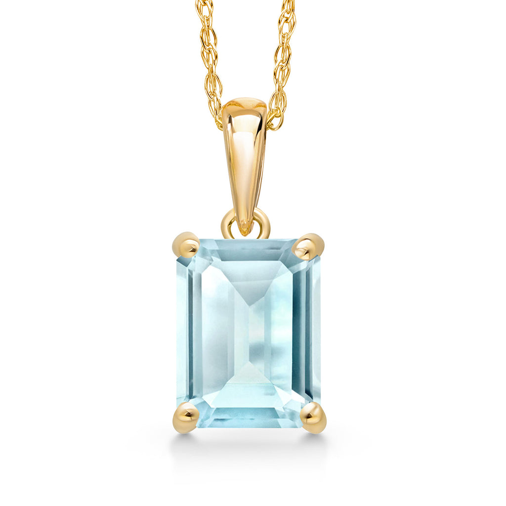 Sky Blue Topaz - November_Pendant in 14K Yellow Gold