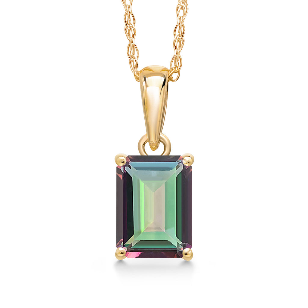 Green Mystic Topaz_Pendant in 14K Yellow Gold