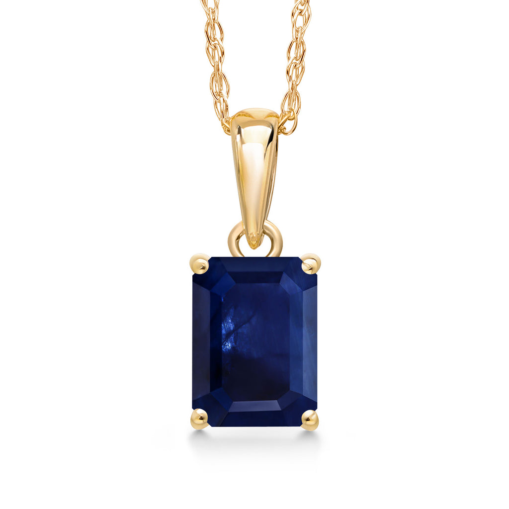 Blue Sapphire - September_Pendant in 14K Yellow Gold