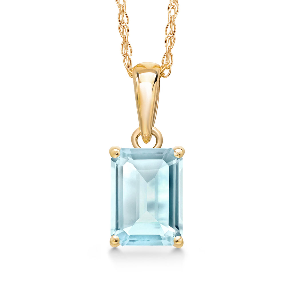 Sky Blue Topaz - November_Pendant in 14K Yellow Gold