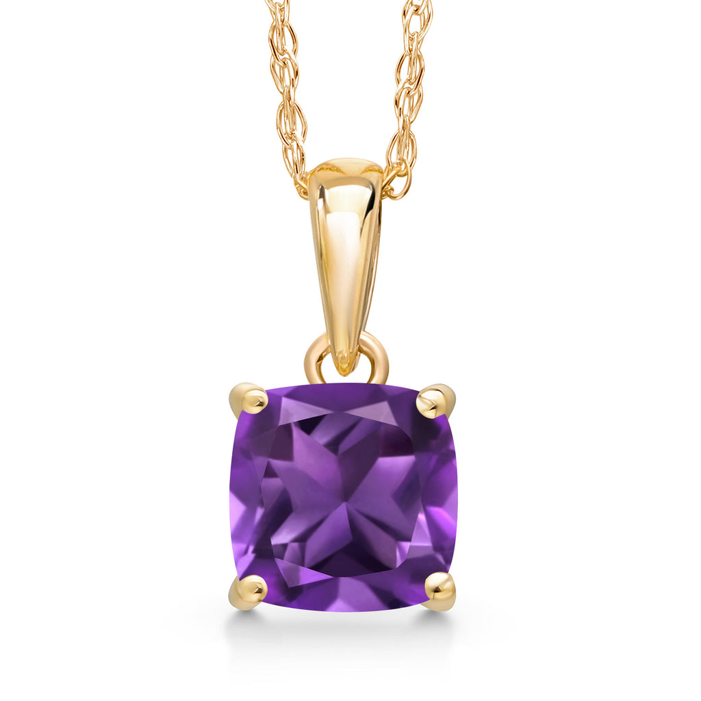 Amethyst - February_Pendant in 14K Yellow Gold