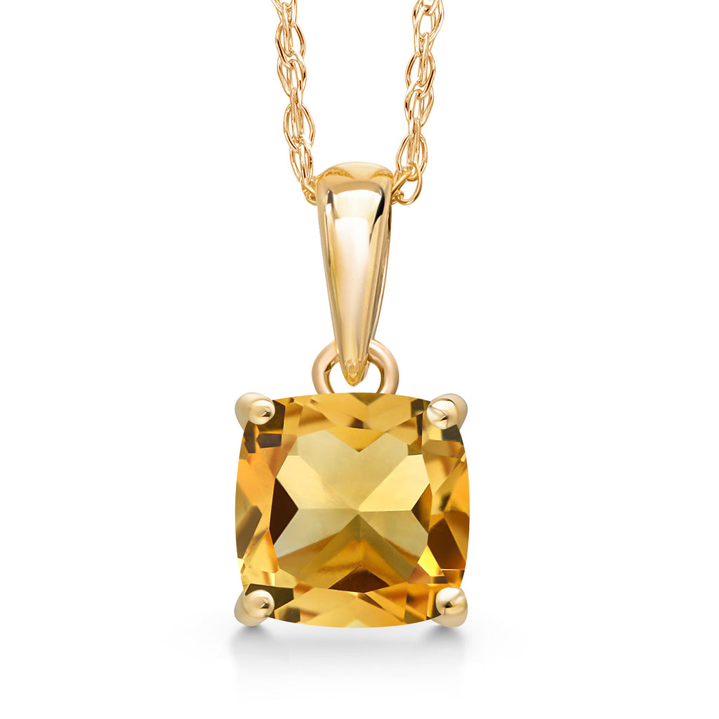 Citrine - November_Pendant in 14K Yellow Gold