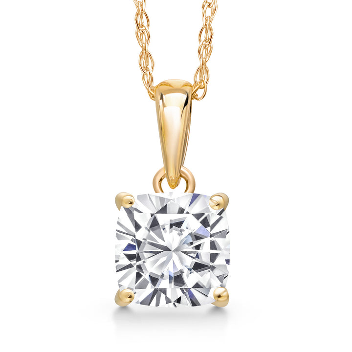 White Lab Grown Diamond - April_Pendant in 14K Yellow Gold