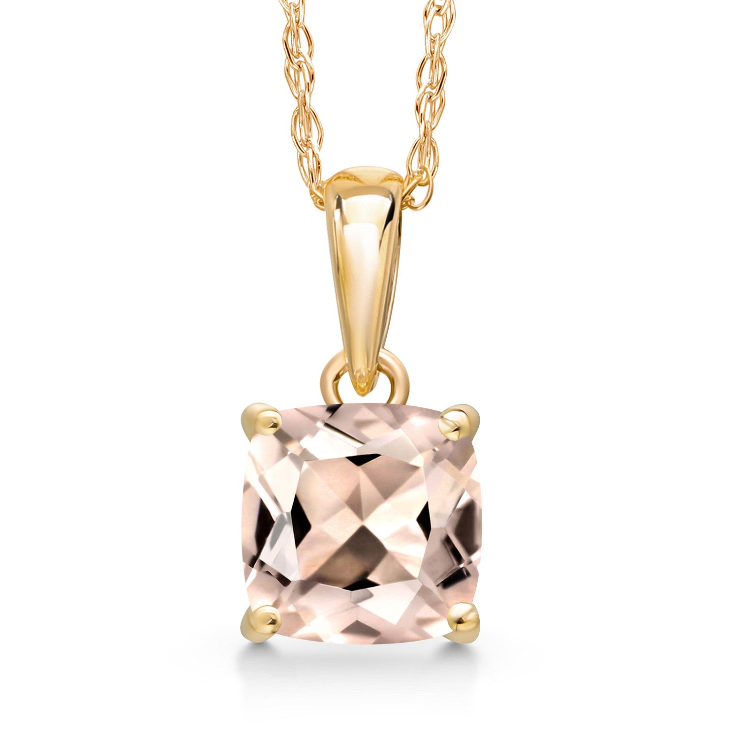 Morganite - October_Pendant in 14K Yellow Gold