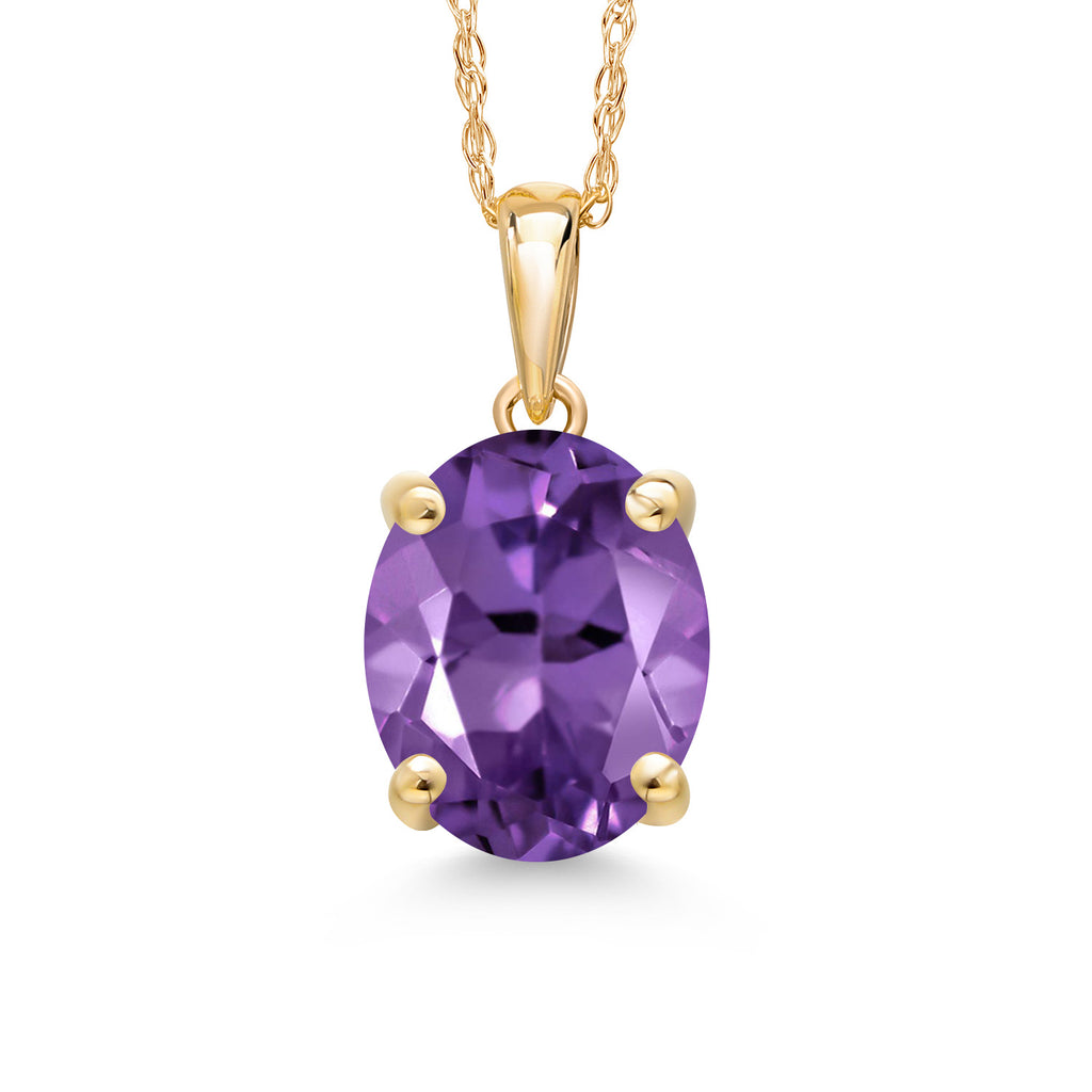 Amethyst - February_Pendant in 14K Yellow Gold