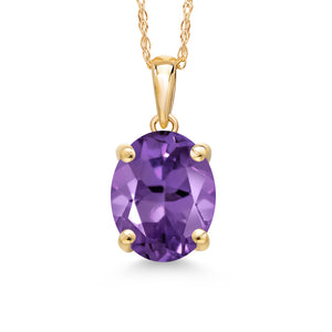 Amethyst - February_Pendant in 14K Yellow Gold