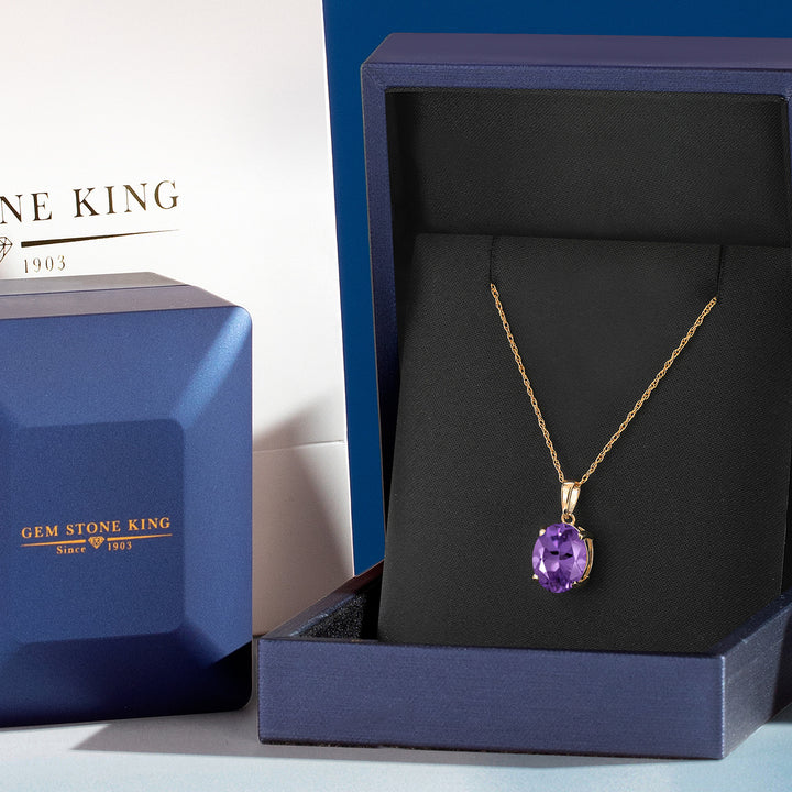 Amethyst - February_Pendant in 14K Yellow Gold