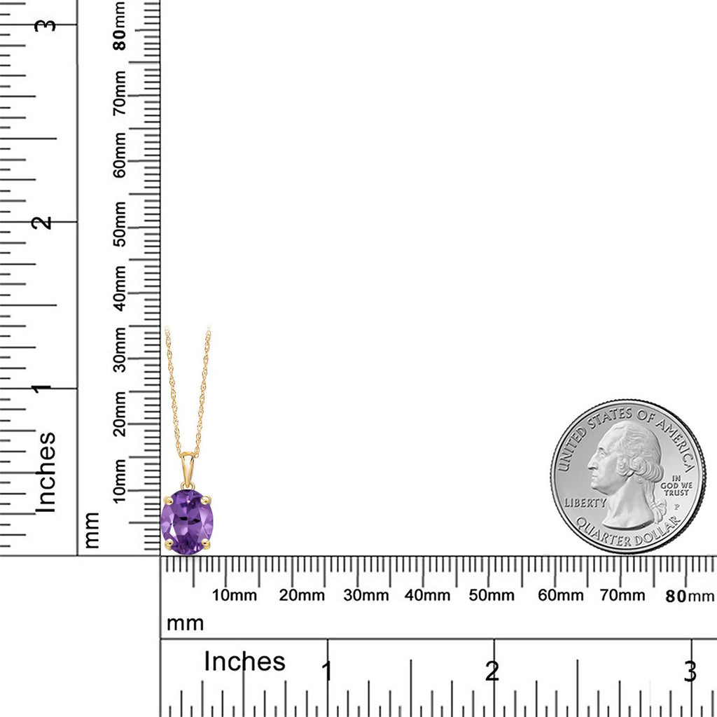 Amethyst - February_Pendant in 14K Yellow Gold