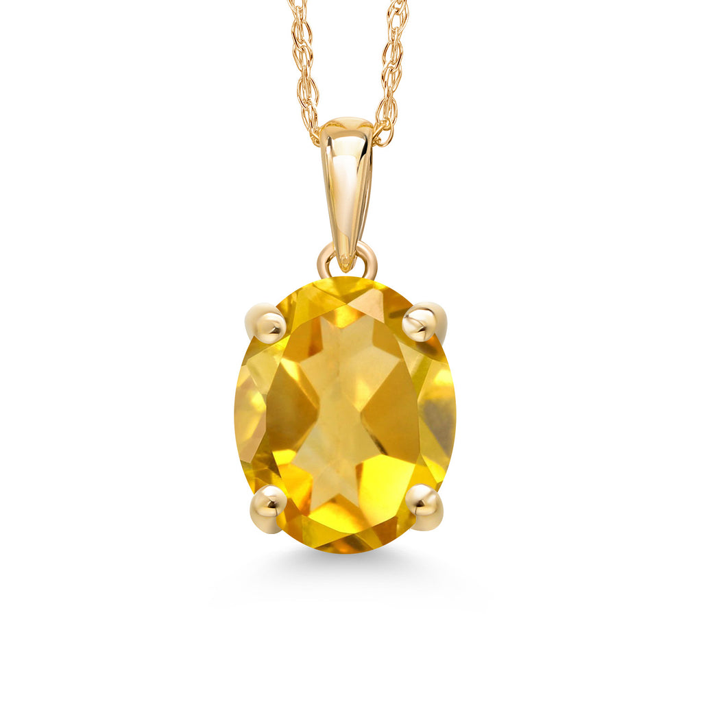 Citrine - November_Pendant in 14K Yellow Gold
