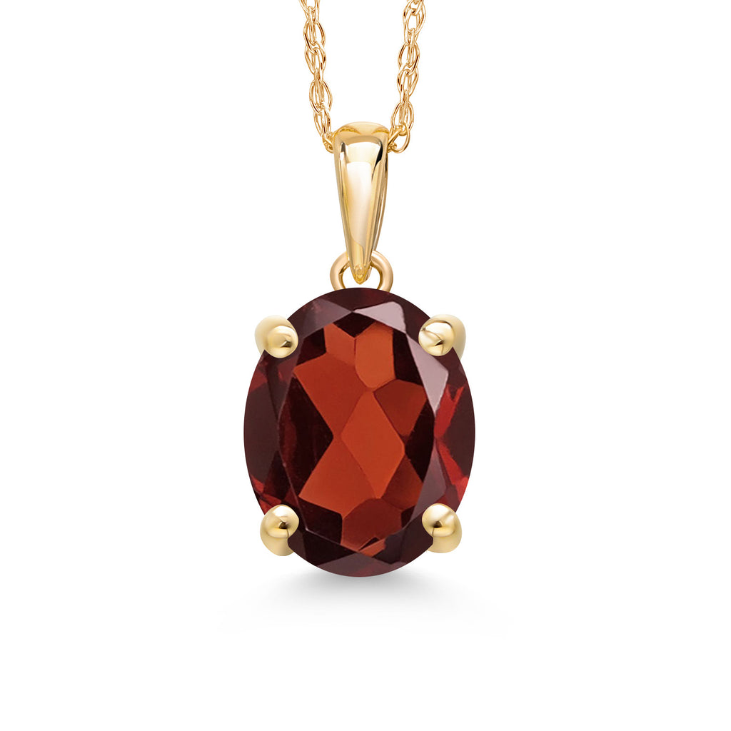 Garnet - January_Pendant in 14K Yellow Gold