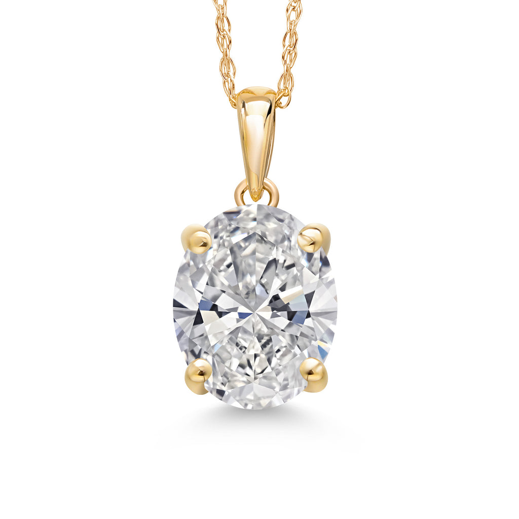 White Lab Grown Diamond - April_Pendant in 14K Yellow Gold