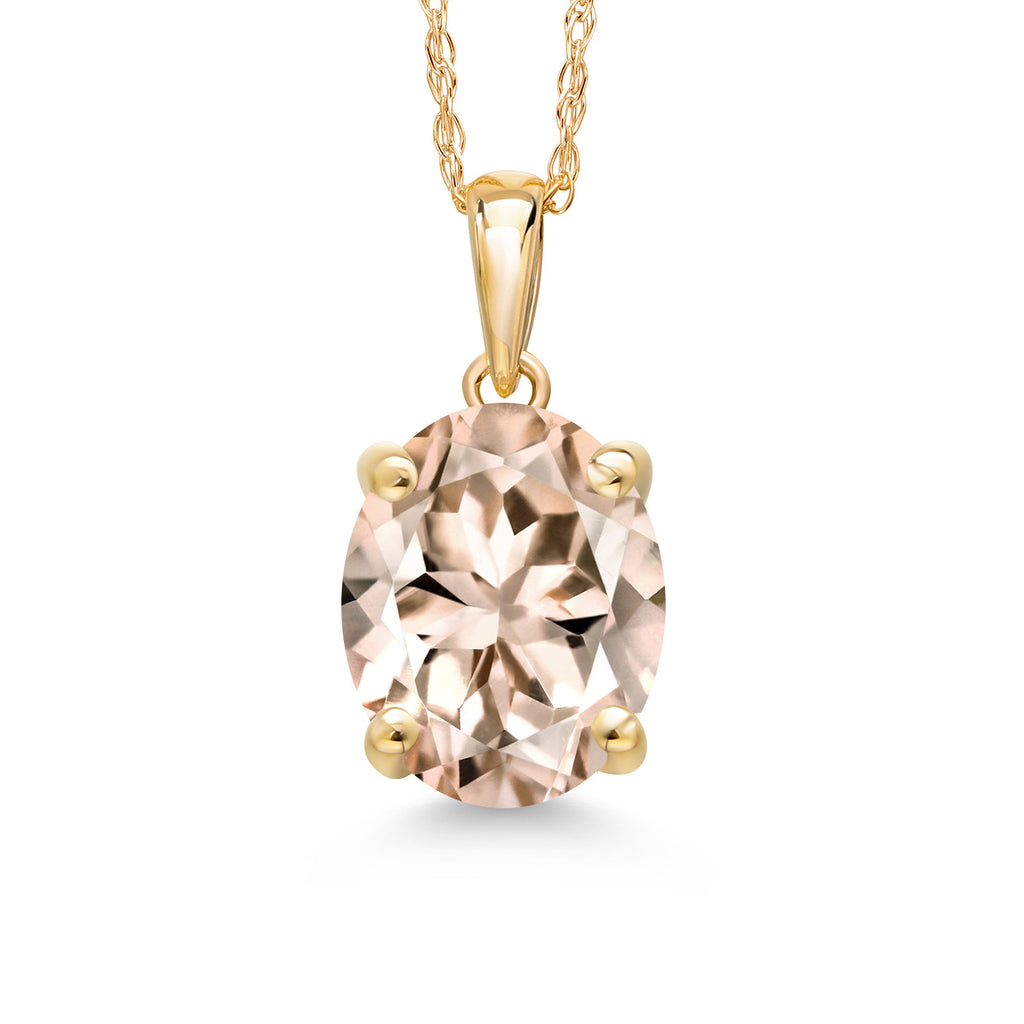 Morganite - October_Pendant in 14K Yellow Gold