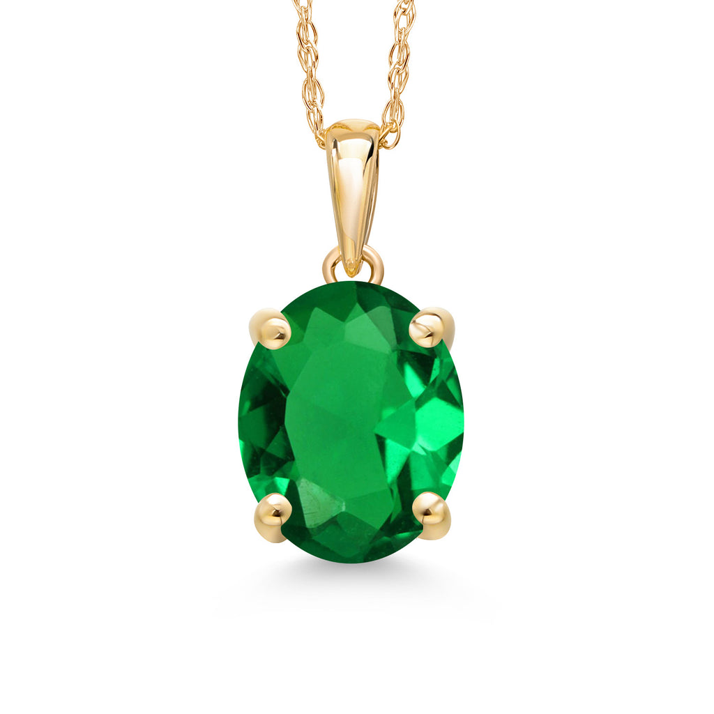 Nano Emerald - May_Pendant in 14K Yellow Gold