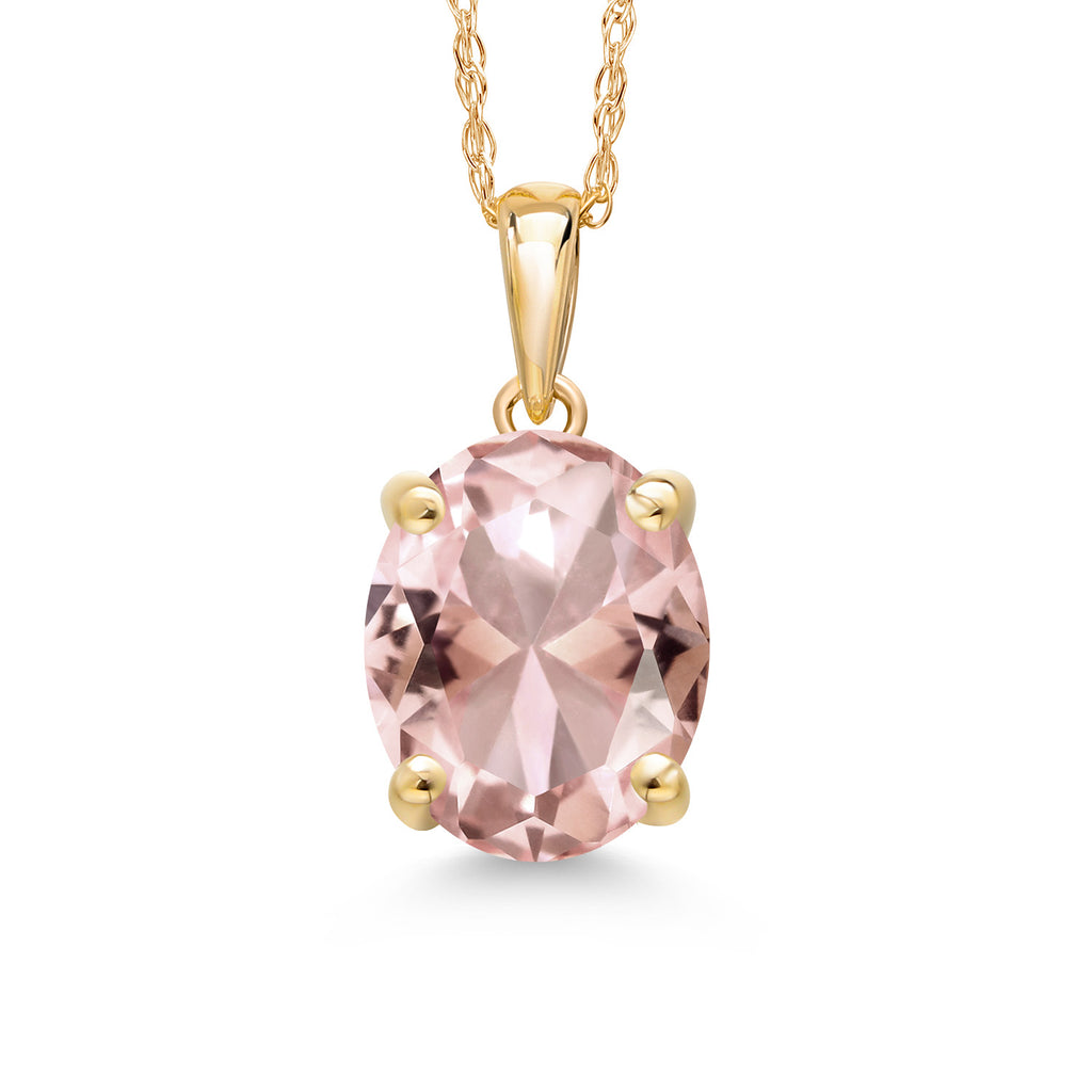 Nano Morganite - October_Pendant in 14K Yellow Gold