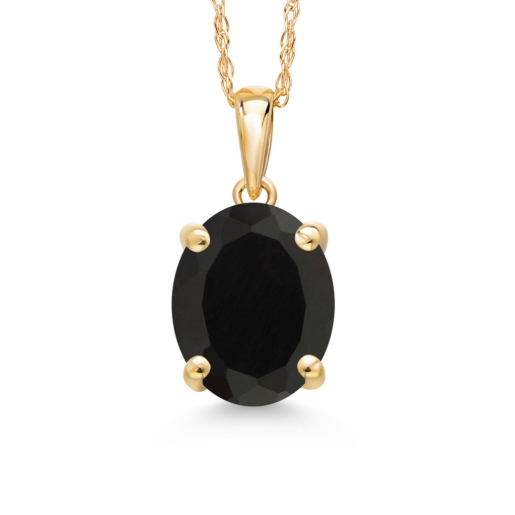 Onyx - December_Pendant in 14K Yellow Gold