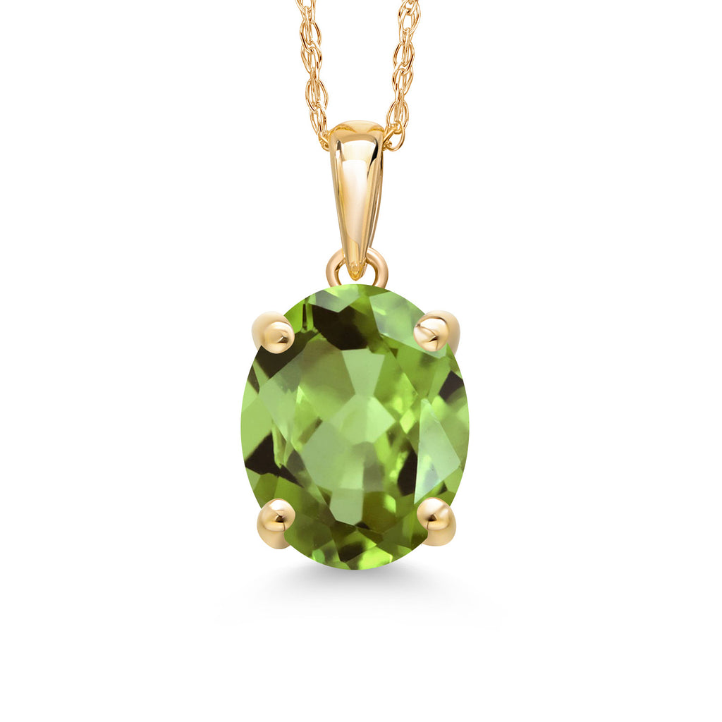 Peridot - August_Pendant in 14K Yellow Gold