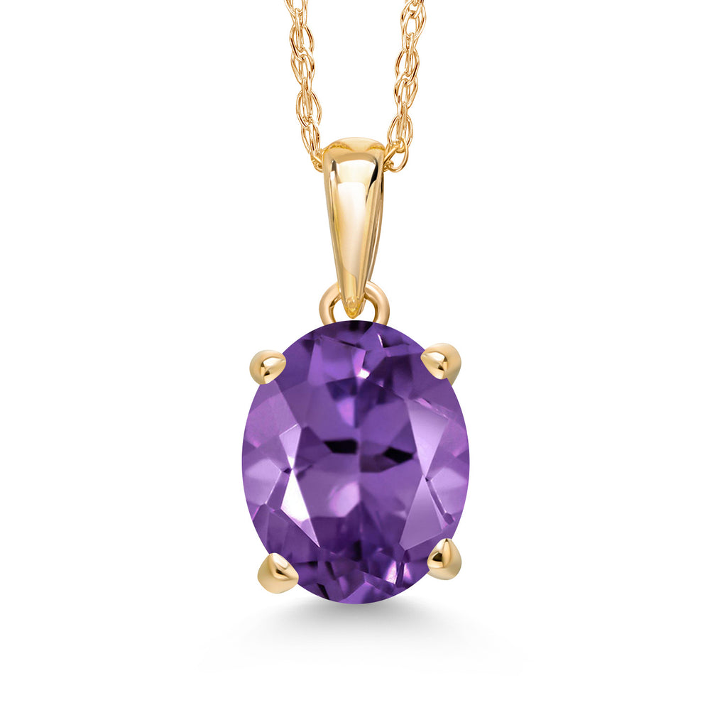 Amethyst - February_Pendant in 14K Yellow Gold