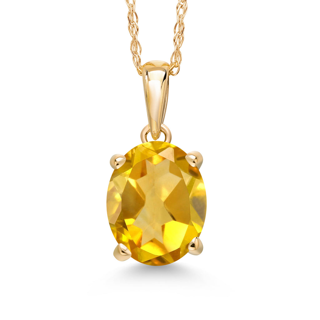 Citrine - November_Pendant in 14K Yellow Gold