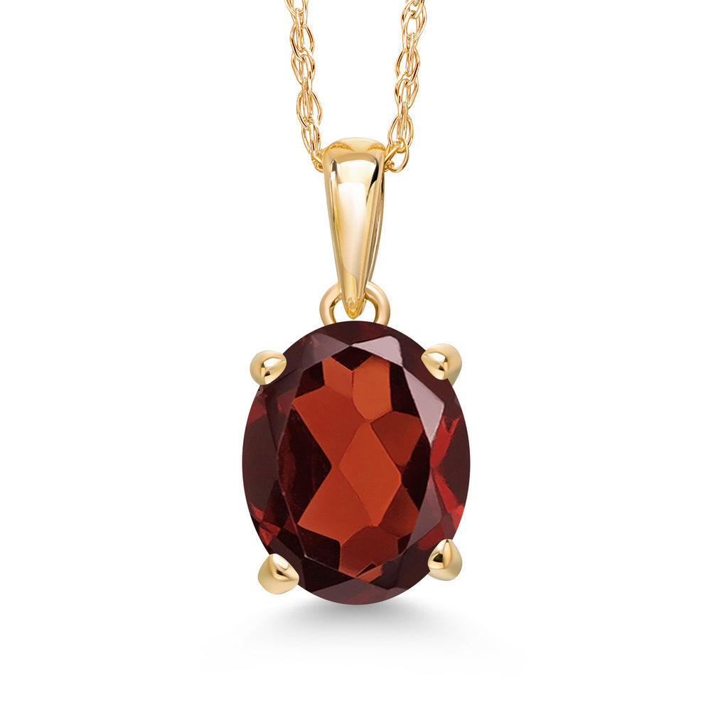 Garnet - January_Pendant in 14K Yellow Gold