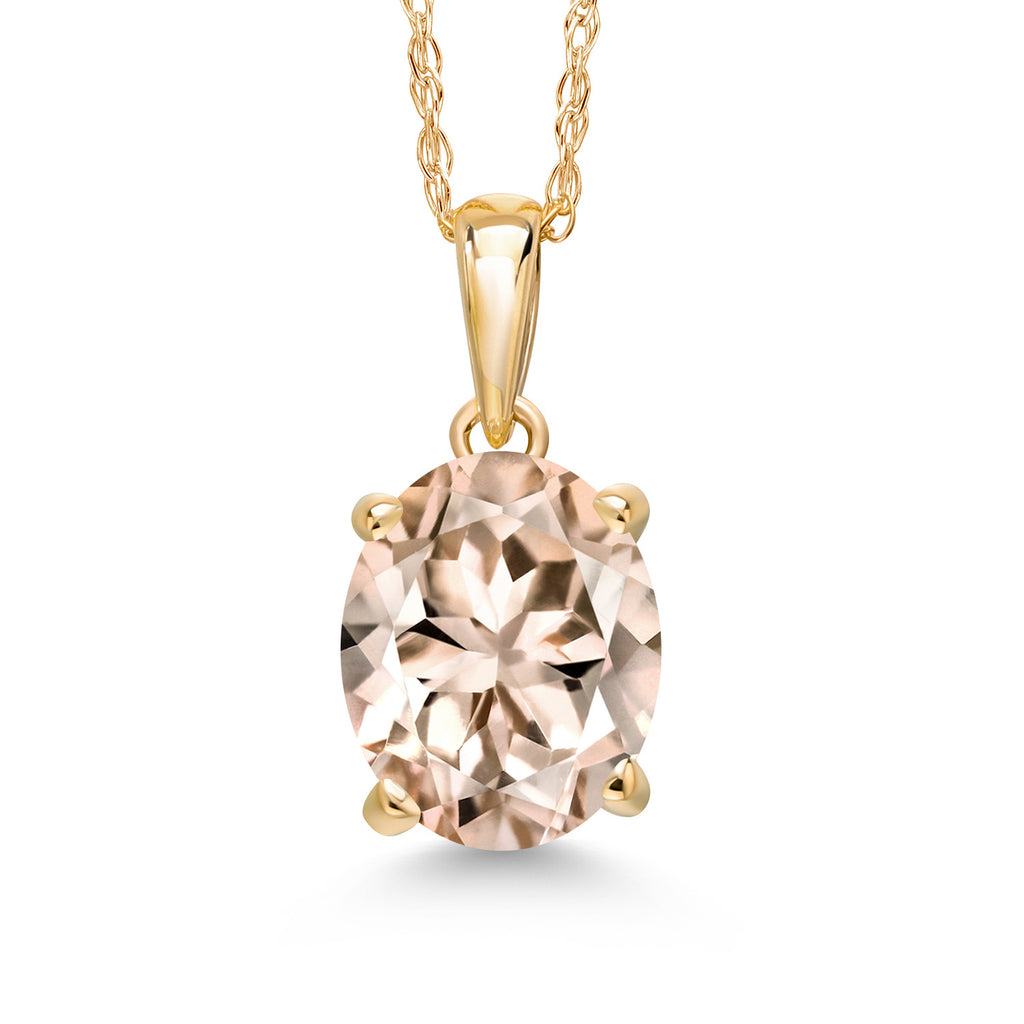 Morganite - October_Pendant in 14K Yellow Gold