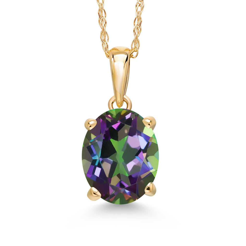 Green Mystic Topaz_Pendant in 14K Yellow Gold