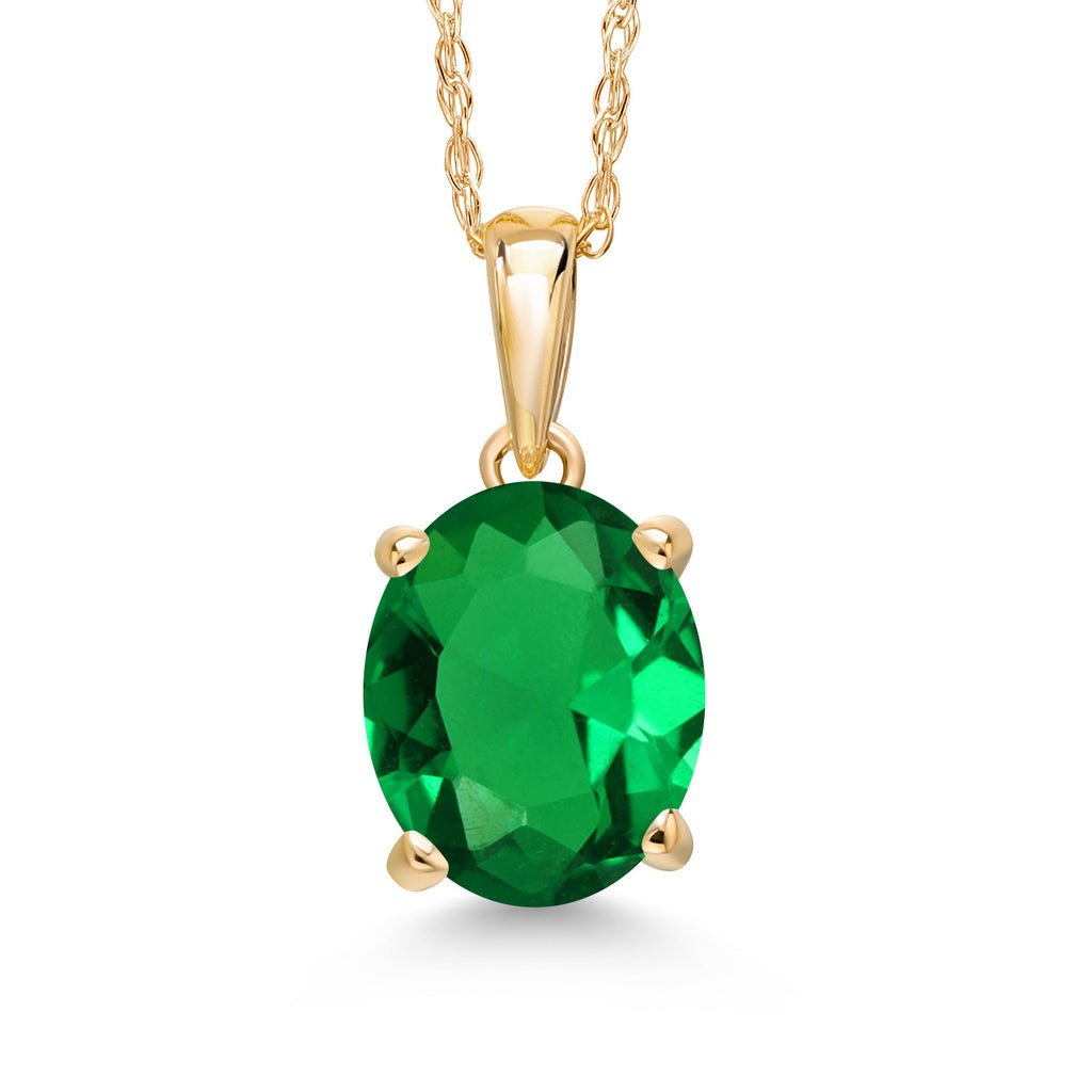 Nano Emerald - May_Pendant in 14K Yellow Gold