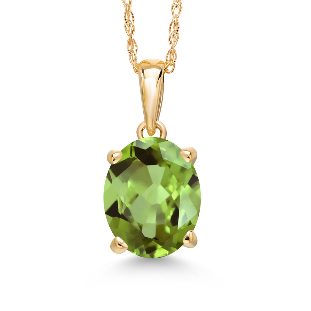 Peridot - August_Pendant in 14K Yellow Gold