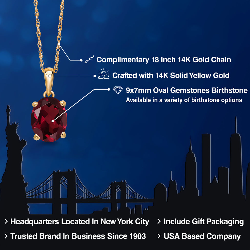 Rhodolite Garnet_Pendant in 14K Yellow Gold