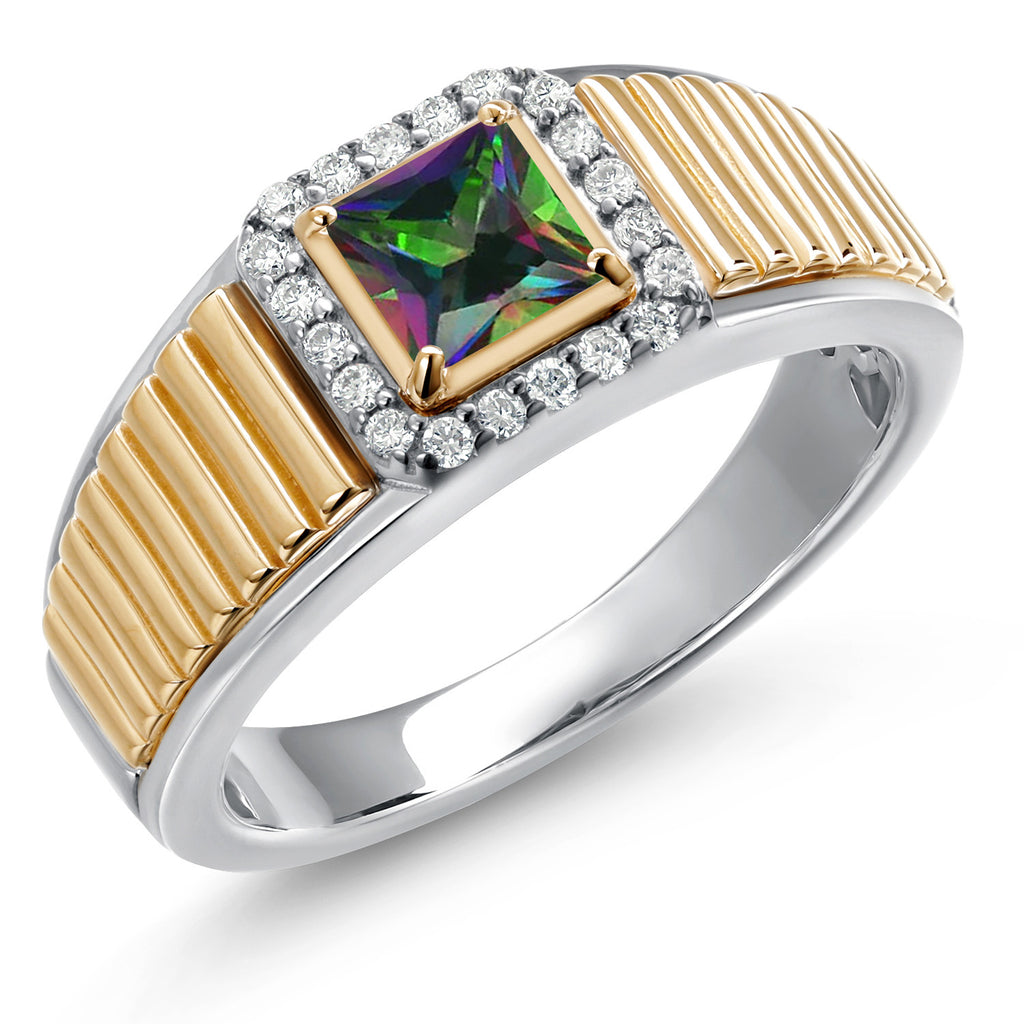 Green Mystic Topaz_7_Ring in 925 Sterling Silver and 10K Yellow Gold