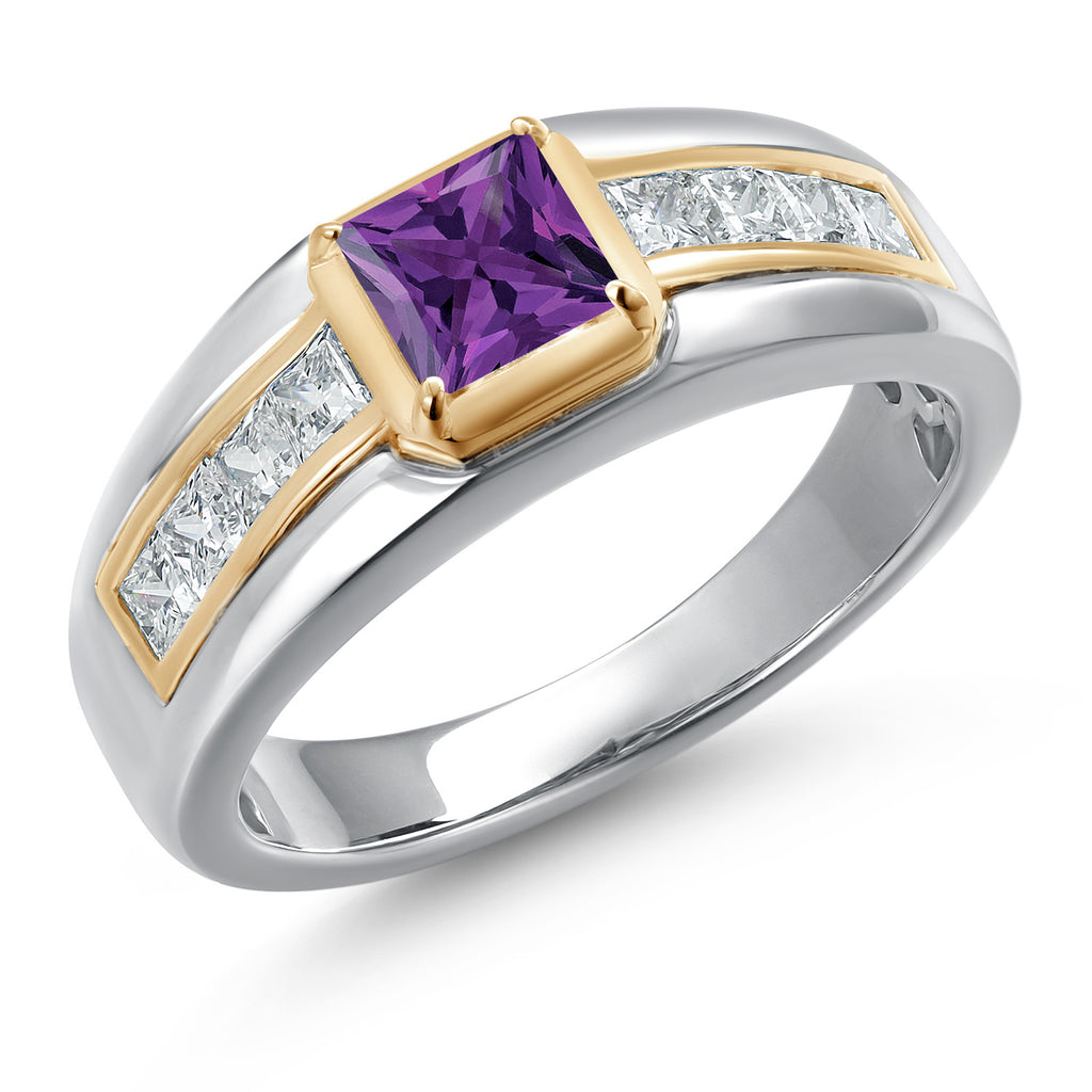 Amethyst - February_11_Ring in 925 Sterling Silver and 10K Yellow Gold