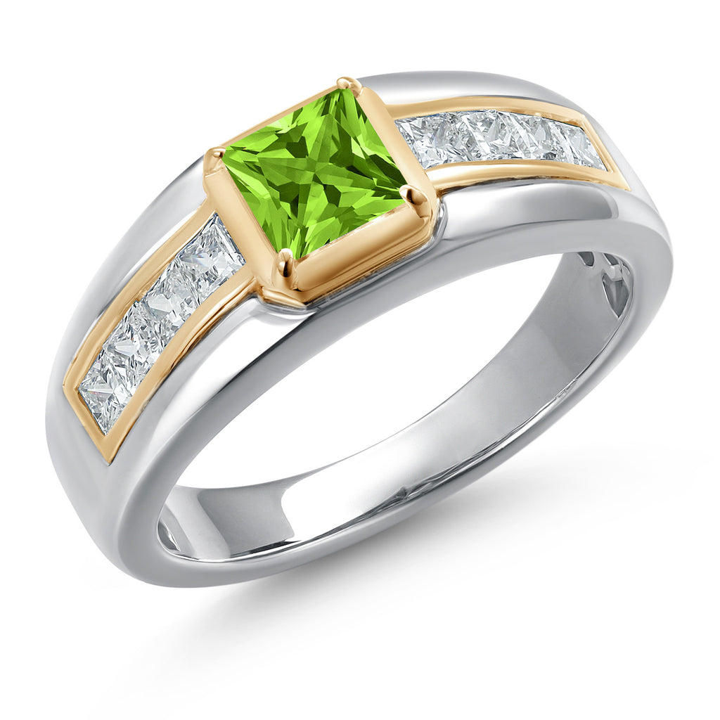 Peridot - August_8_Ring in 925 Sterling Silver and 10K Yellow Gold