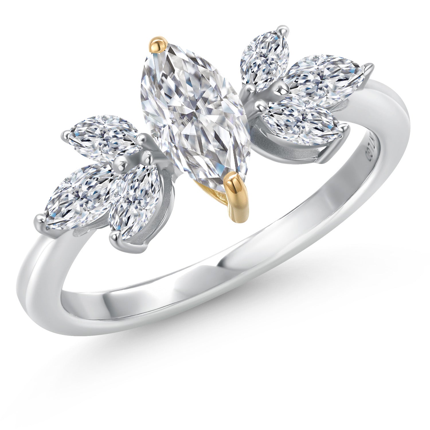 Ring in 925 Sterling Silver and 10K Yellow Gold