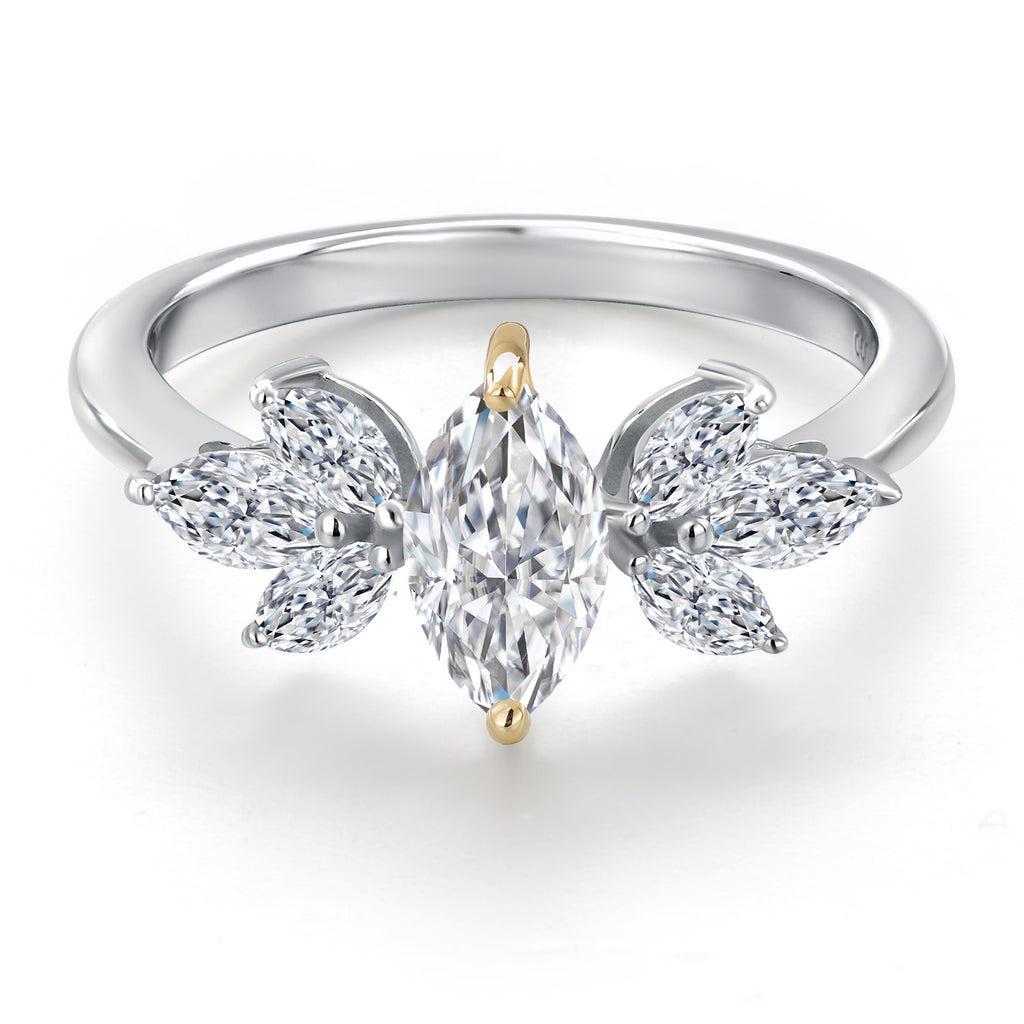 Ring in 925 Sterling Silver and 10K Yellow Gold